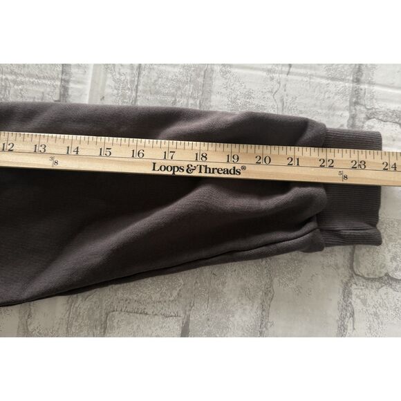 Natural Life Sylvan Sweatshirt Dress Charcoal Tiered Button Down Long Sleeve L - Picture 10 of 11